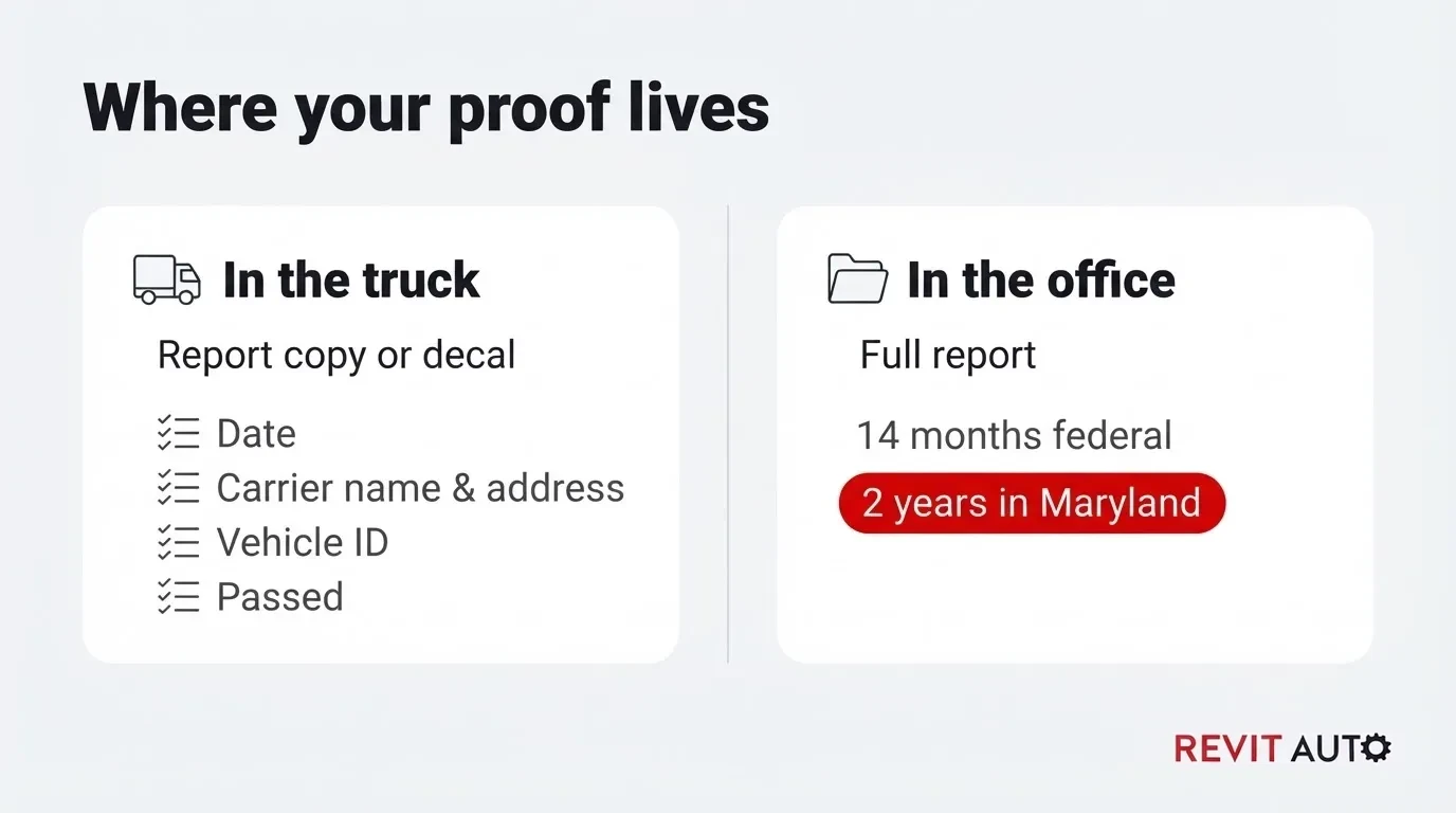 ra 01 dot requirements ig6 | Revit Auto Two cards: a report copy or decal in the truck, and full reports kept 14 months federally or 2 years in Maryland